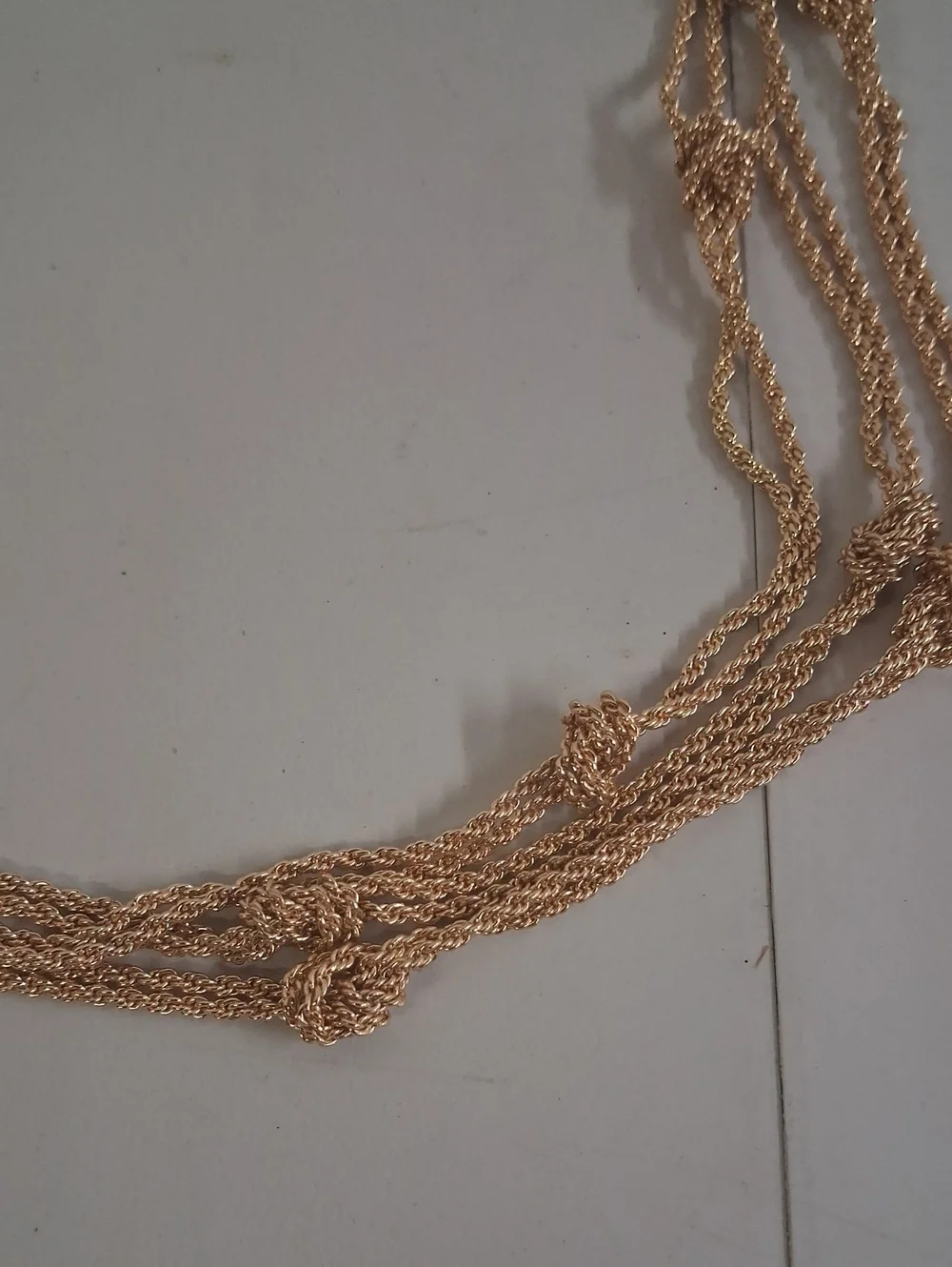 NWT Womens Chico's Gold Multi-Strand Belt Chain Sz. M/L